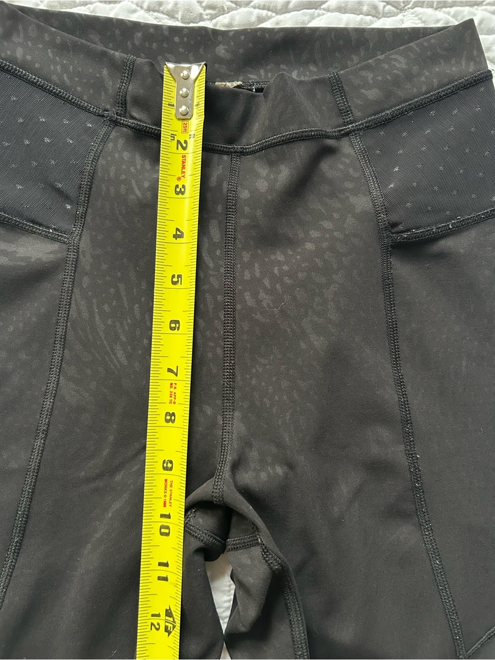 Lululemon Run Inspire Crop Leggings Black Textured Panel Mesh Good Condition - Picture 8 of 10
